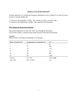 1 SIMPLE LINEAR REGRESSION In linear regression, we consider
