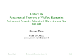 Lecture 1b Fundamental Theorems of Welfare Economics