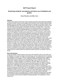 Examining Students` Perceptions and Future Use of Feedback and