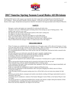 2017 SPRING RULES All Divisions - Woodland Hills Sunrise Baseball