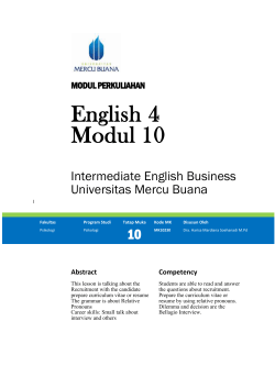 Modul Standardize - Universitas Mercu Buana