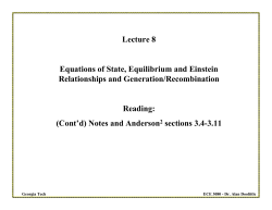 Lecture 8 Equations of State, Equilibrium and Einstein
