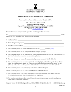 Application to be a principal –Law Firm