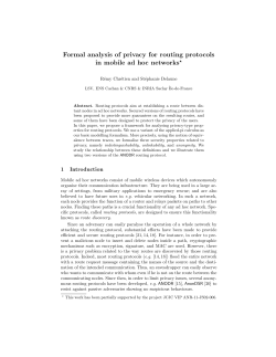 Formal analysis of privacy for routing protocols in mobile ad hoc