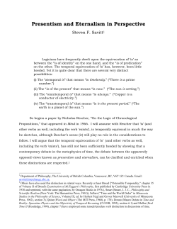 Presentism and Eternalism in Perspective - Philsci