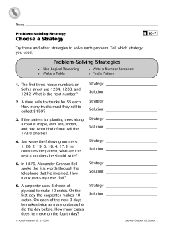 H10-7 Problem-Solving Strategy: Choose a Strategy