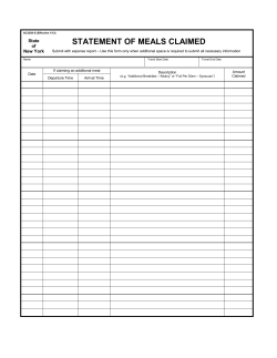 STATEMENT OF MEALS CLAIMED