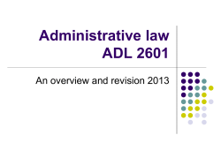 Administrative law ADL 2601