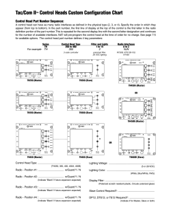Tac/Com II&trade; Control Heads Custom Configuration Chart