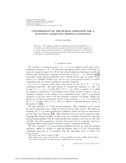 CONVERGENCE OF THE RUELLE OPERATOR FOR A FUNCTION