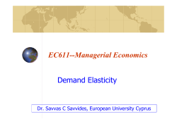 EC611--Managerial Economics Demand Elasticity