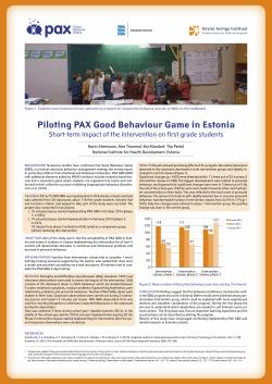 Short-term impact of the intervention on first grade students