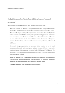 Can Rapid Authoring Tools Meet the Needs of Different Learning