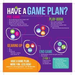 Pre-Game Play-Book Gearing Up END GAME