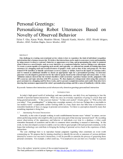 Personalizing Robot Utterances Based on Novelty of Observed