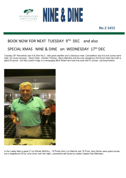 No.2 1415 BOOK NOW FOR NEXT TUESDAY 9TH DEC and also