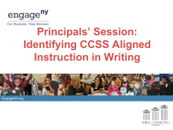 Identifying CCSS Aligned Instruction