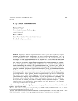 Lazy Graph Transformation - Computer Science Department