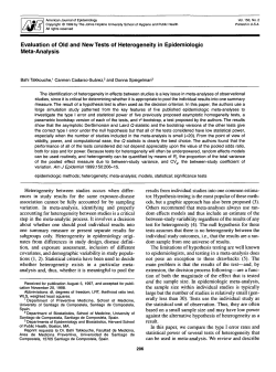 Evaluation of Old and New Tests of Heterogeneity in Epidemiologic