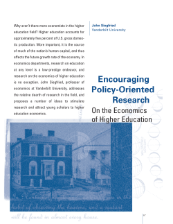 Encouraging Policy-Oriented Research on the Economics of Higher