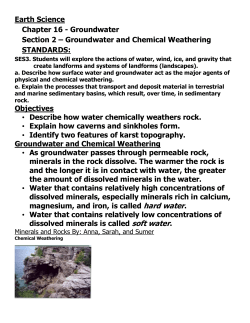 Groundwater and Chemical Weathering