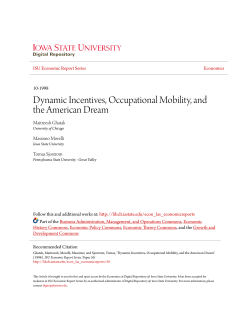 Dynamic Incentives, Occupational Mobility, and the American Dream
