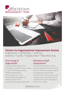 Partner for Organizational Improvement Actions
