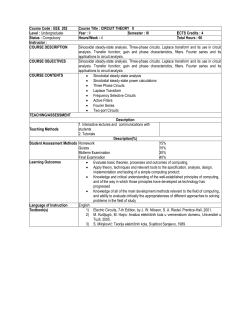 Course Code : EEE 202 Course Title : CIRCUIT THEORY II Level