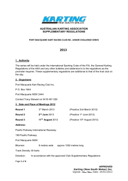 Series Supplementary Regulations Junior Challenge 2013
