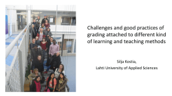 Challenges and good practices of grading attached to different kind