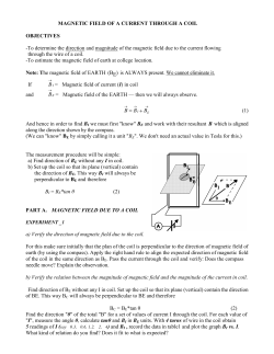 MAGNETIC FIELD OF A CURRENT THROUGH A