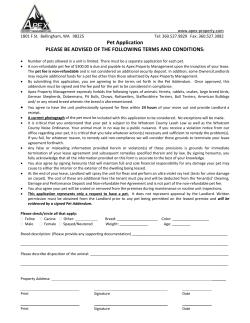 Pet Application - Apex Property Management