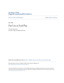 Fair Use or Foul Play - DigitalCommons@Providence