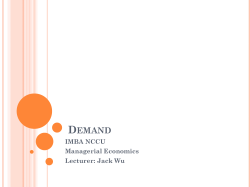 IMBA Managerial Economics Demand Fall 2015