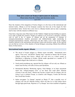The situation of Syrian refugees in Albania