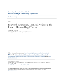 Foreword, Symposium, The Legal Profession
