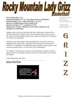 PowerPoint Presentation - Rocky Mountain Lady Grizzlies