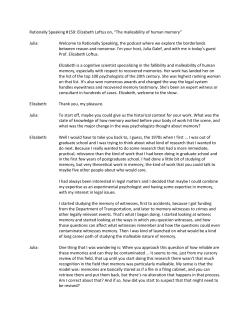 Rationally Speaking #150: Elizabeth Loftus on, &ldquo;The malleability of