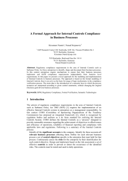 A Formal Approach for Internal Controls Compliance in Business