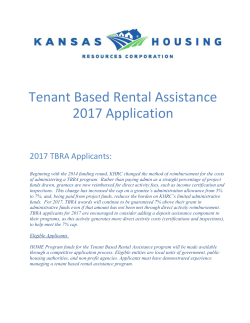 Tenant Based - Kansas Housing Resources Corporation