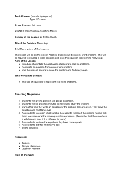 Teaching Sequence