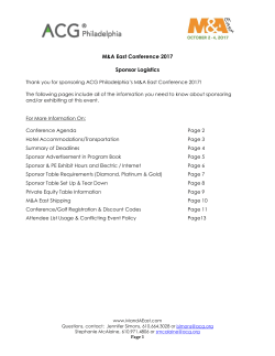 2017 MA East Sponsor Logistics Kit