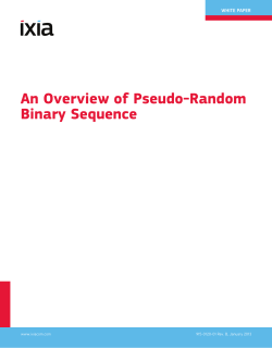 An Overview of Pseudo-Random Binary Sequence