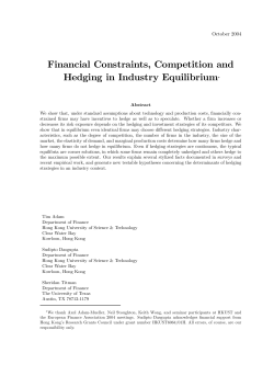 Financial Constraints, Competition and Hedging in Industry