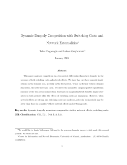 Dynamic Duopoly Competition with Switching Costs and Network