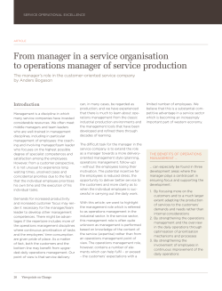 The manager`s role in the customer