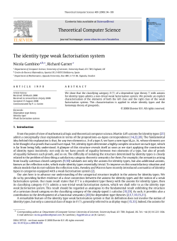 Theoretical Computer Science The identity type weak factorisation