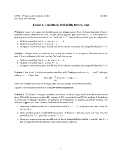 Lesson . Conditional Probability Review, cont.