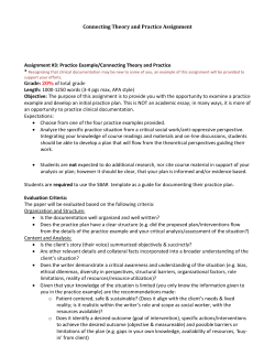 Assignment #3: Practice Example/Connecting Theory and Practice