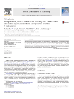 How procedural, financial and relational switching costs affect